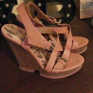 Sam Edelman Tan Leather Wedges